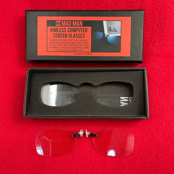 NWT Mad Men Rimless Clip On Computer Screen Glass - Picture 1 of 5